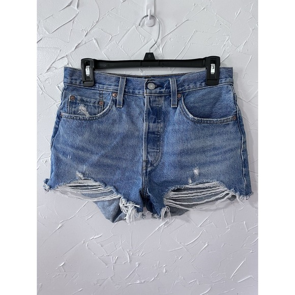 Levi's Pants - Levi's 501 High Rise Womens Shorts 28 Medium Wash Denim Cut Off Distressed